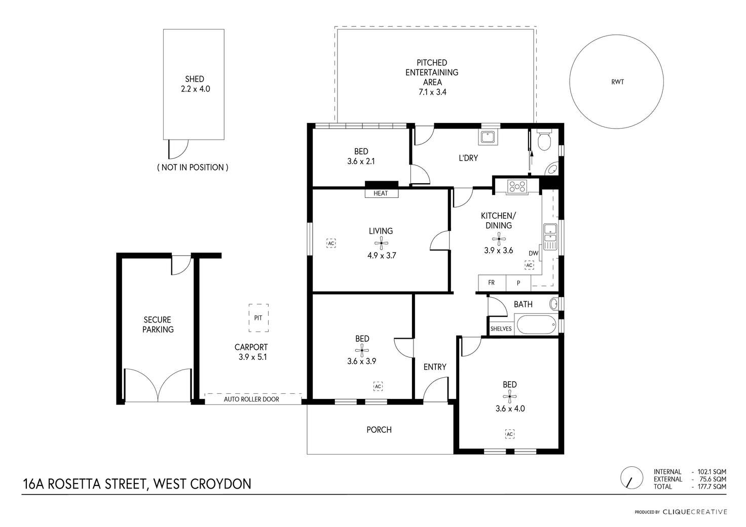 Floorplan of Homely house listing, 16A Rosetta Street, West Croydon SA 5008