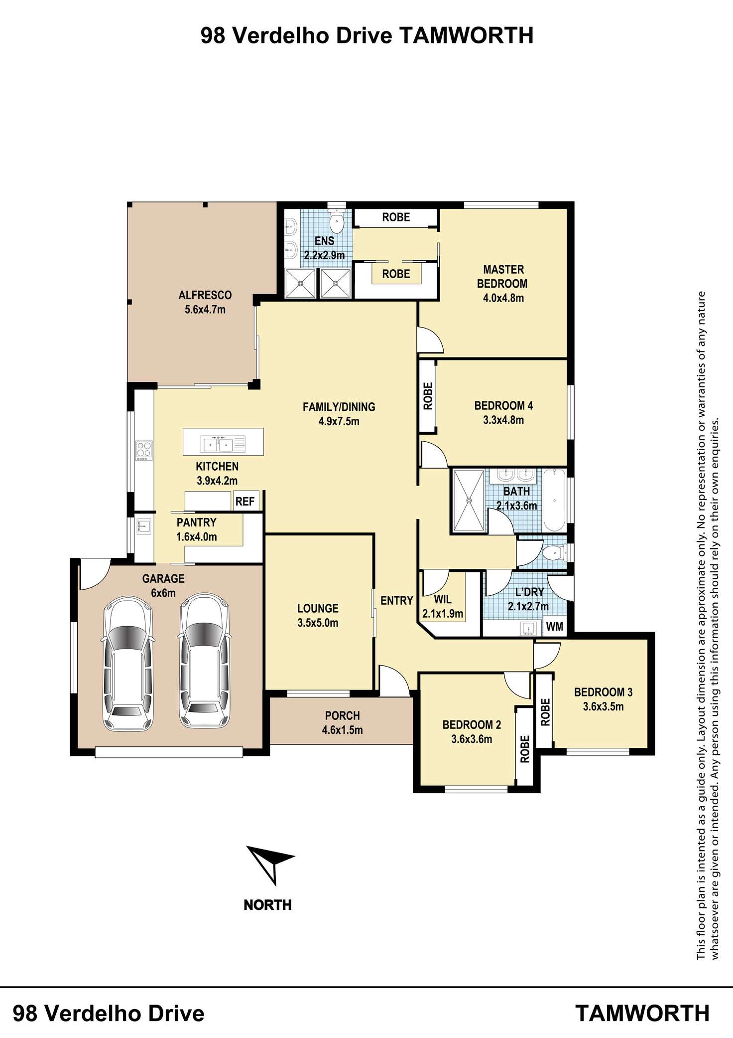 Floorplan of Homely house listing, 98 Verdelho Drive, Tamworth NSW 2340