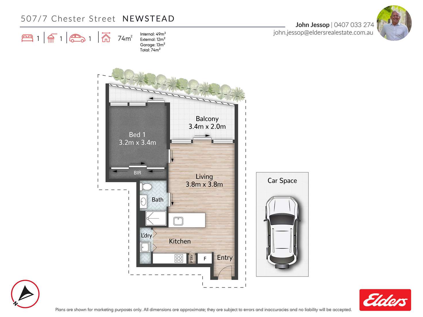 Floorplan of Homely apartment listing, 507/7 Chester Street, Newstead QLD 4006