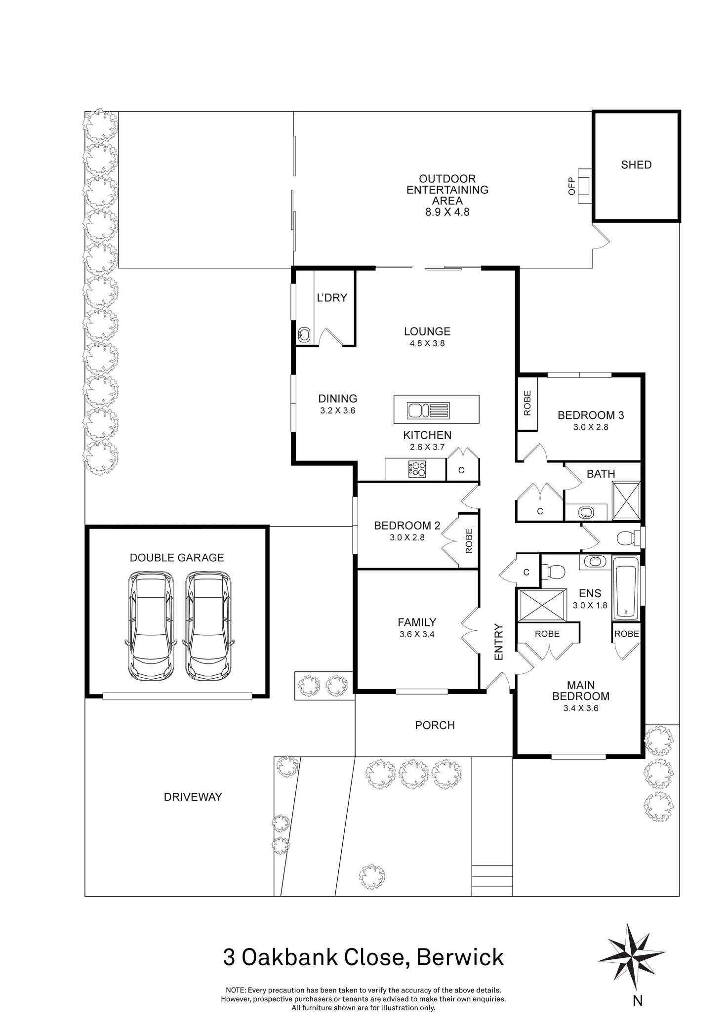 Floorplan of Homely house listing, 3 Oakbank Close, Berwick VIC 3806
