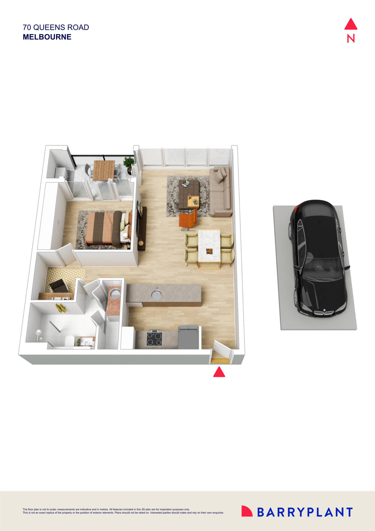 Floorplan of Homely apartment listing, 601/70 Queens Road, Melbourne VIC 3004
