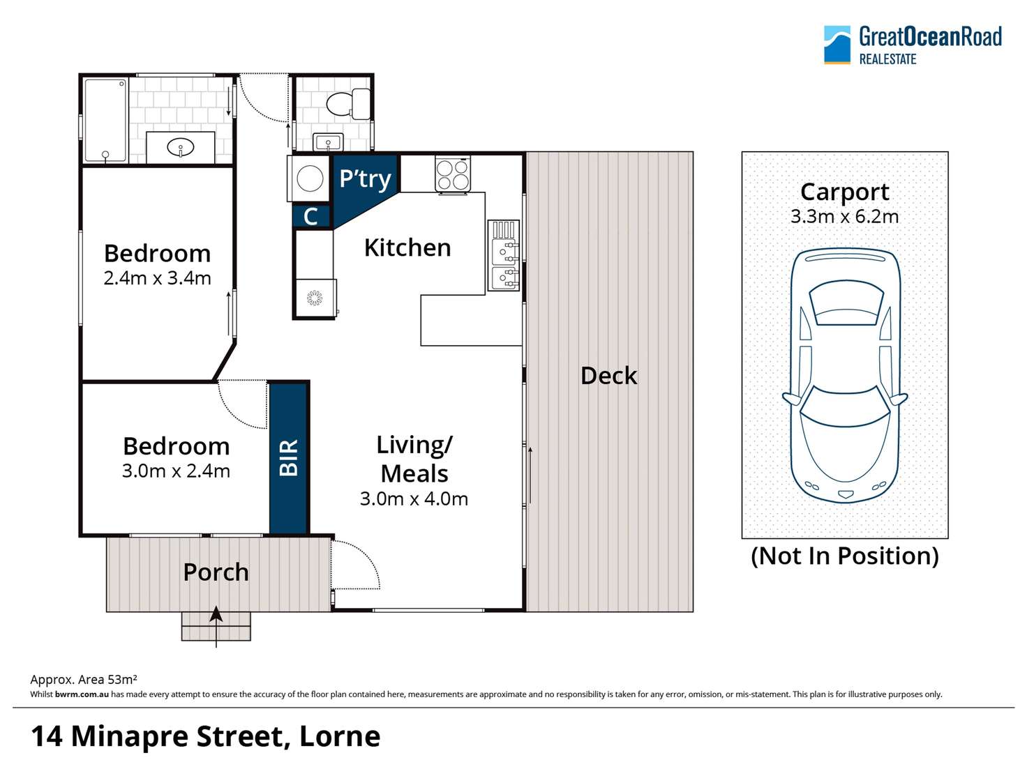 Floorplan of Homely house listing, 14 Minapre Street, Lorne VIC 3232