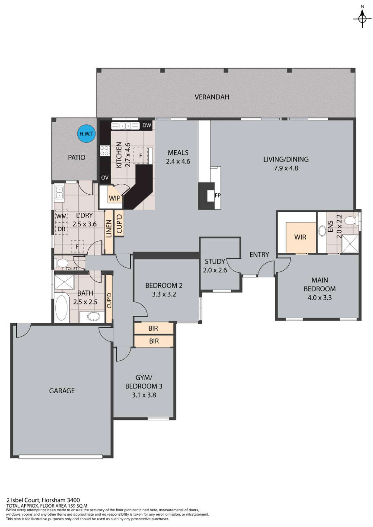 Floorplan of Homely house listing, 2 Isbel Court, Horsham VIC 3400