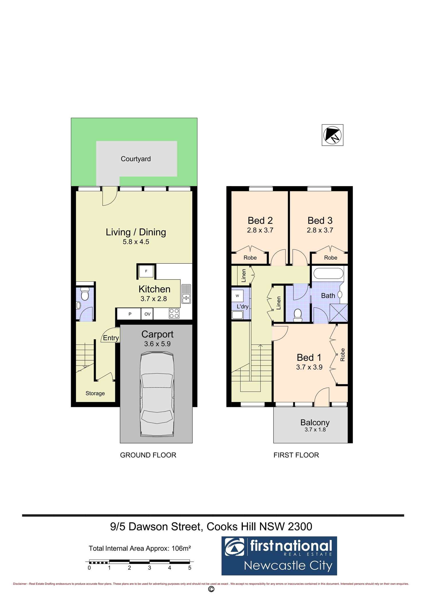 Floorplan of Homely unit listing, 9/5 Dawson Street, Cooks Hill NSW 2300