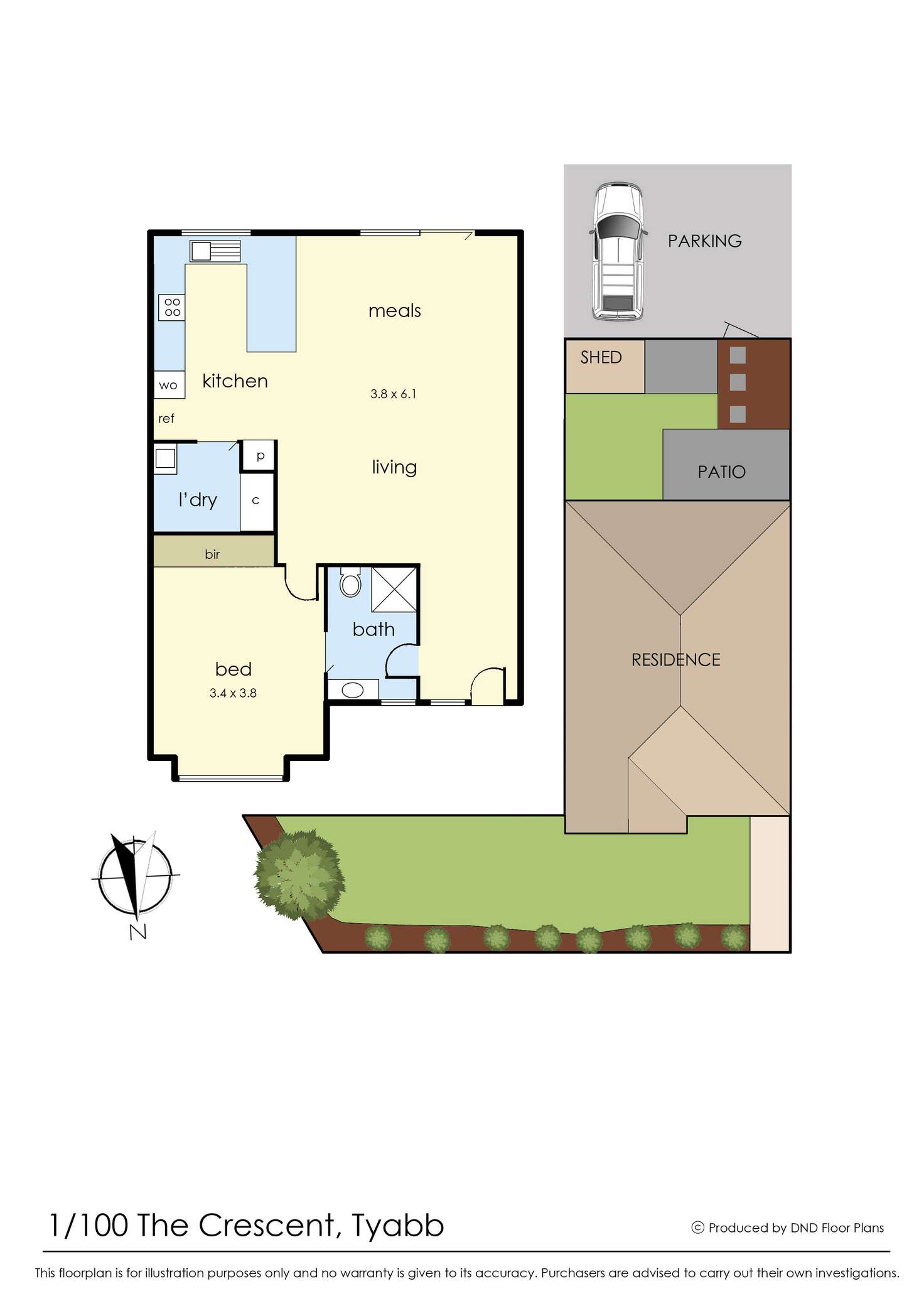 Floorplan of Homely unit listing, 1/100 The Crescent, Tyabb VIC 3913