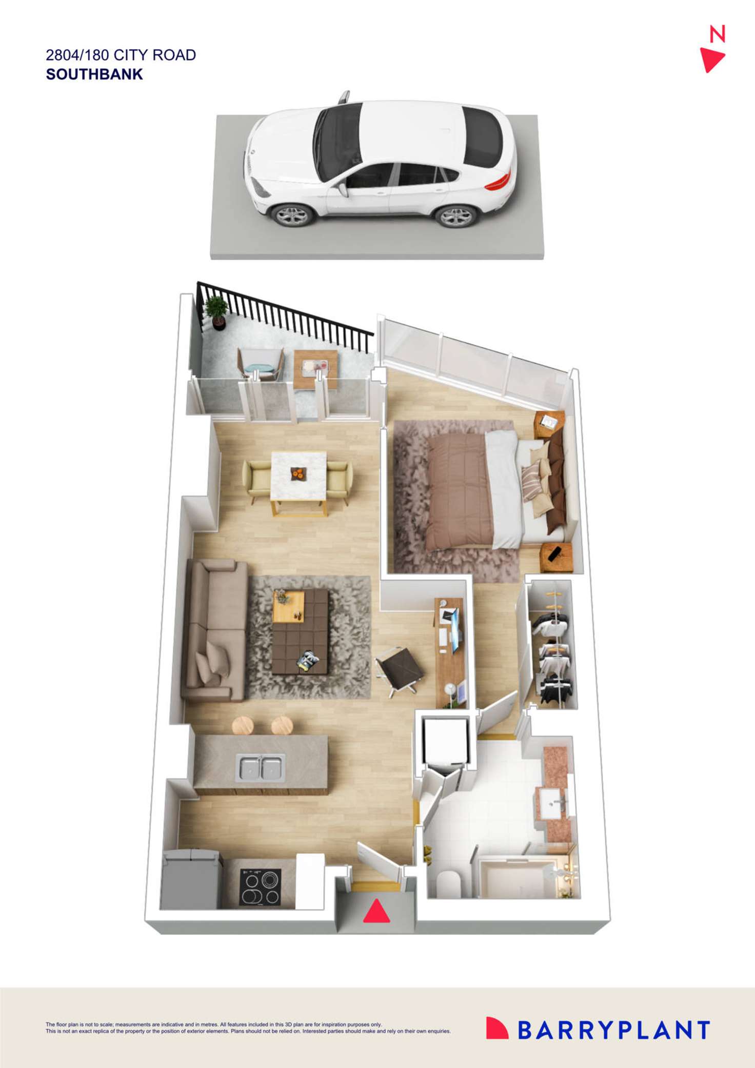 Floorplan of Homely apartment listing, 2804/180 City Road, Southbank VIC 3006