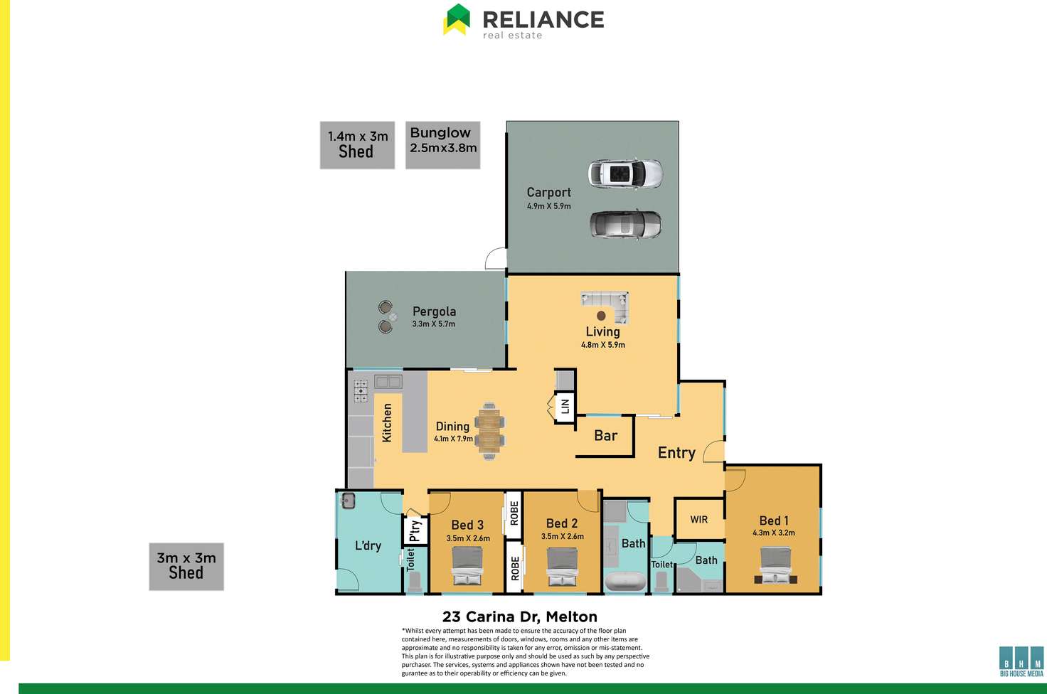 Floorplan of Homely house listing, 23 Carina Drive, Melton VIC 3337