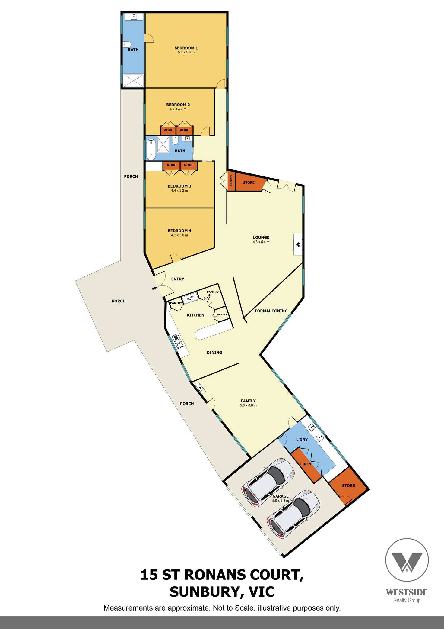 Floorplan of Homely acreageSemiRural listing, 15 St Ronans Court, Sunbury VIC 3429