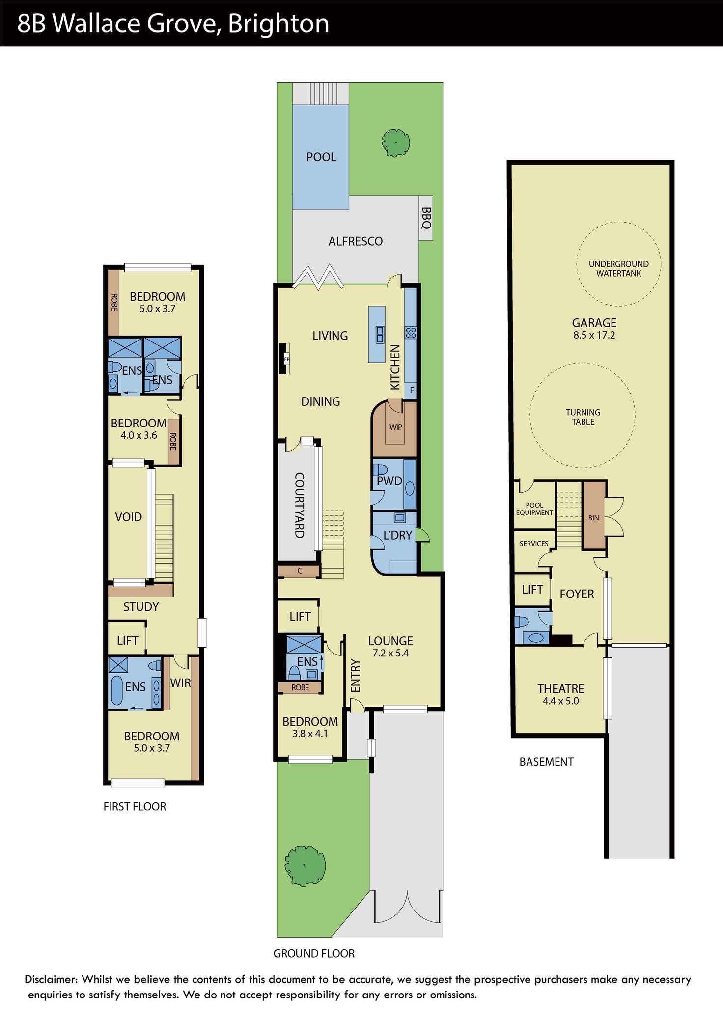Floorplan of Homely townhouse listing, 8 Wallace Grove, Brighton VIC 3186