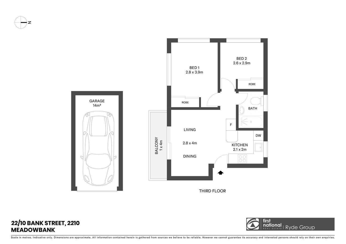 Floorplan of Homely apartment listing, 22/10 Bank Street, Meadowbank NSW 2114