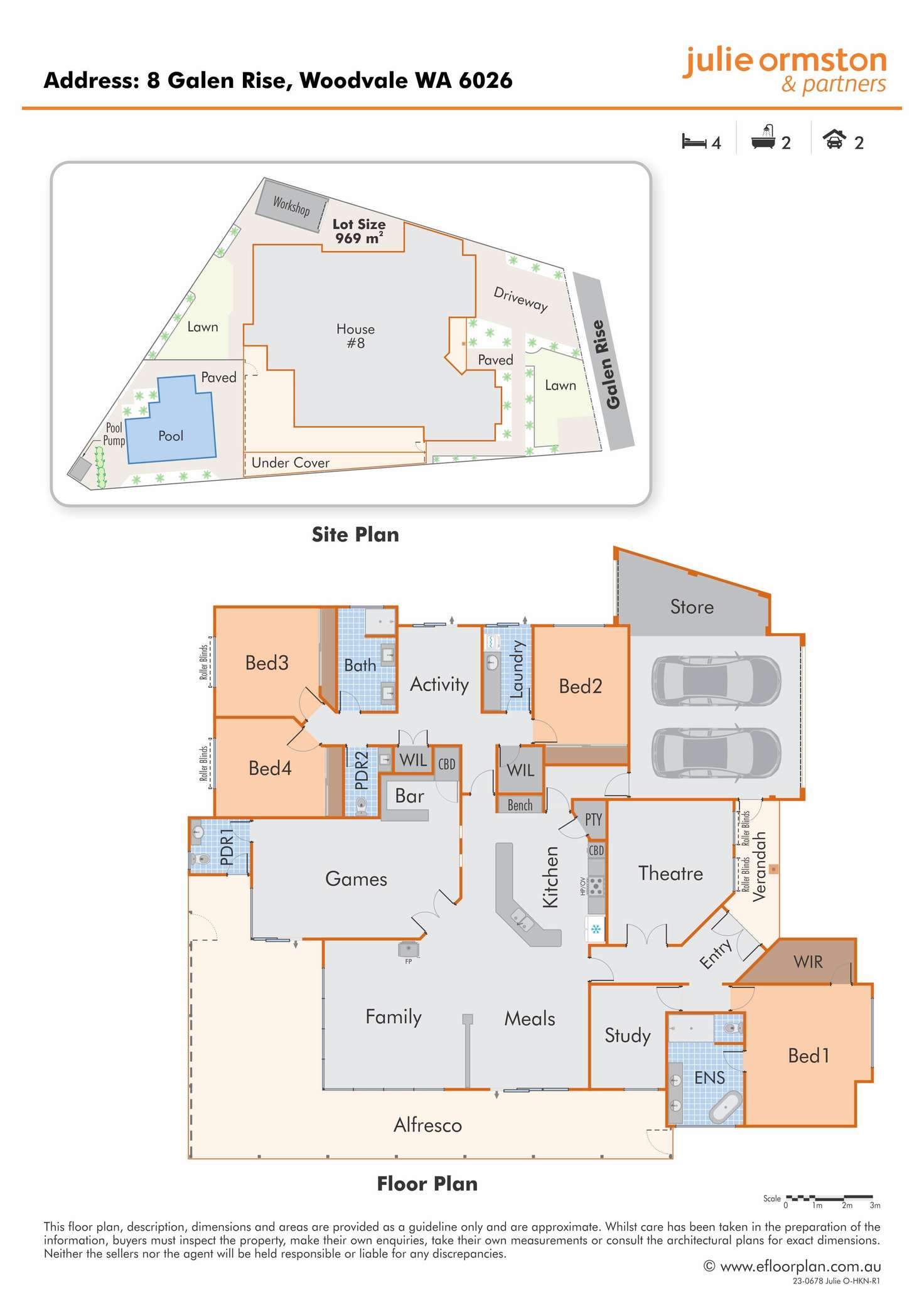 Floorplan of Homely house listing, 8 Galen Rise, Woodvale WA 6026