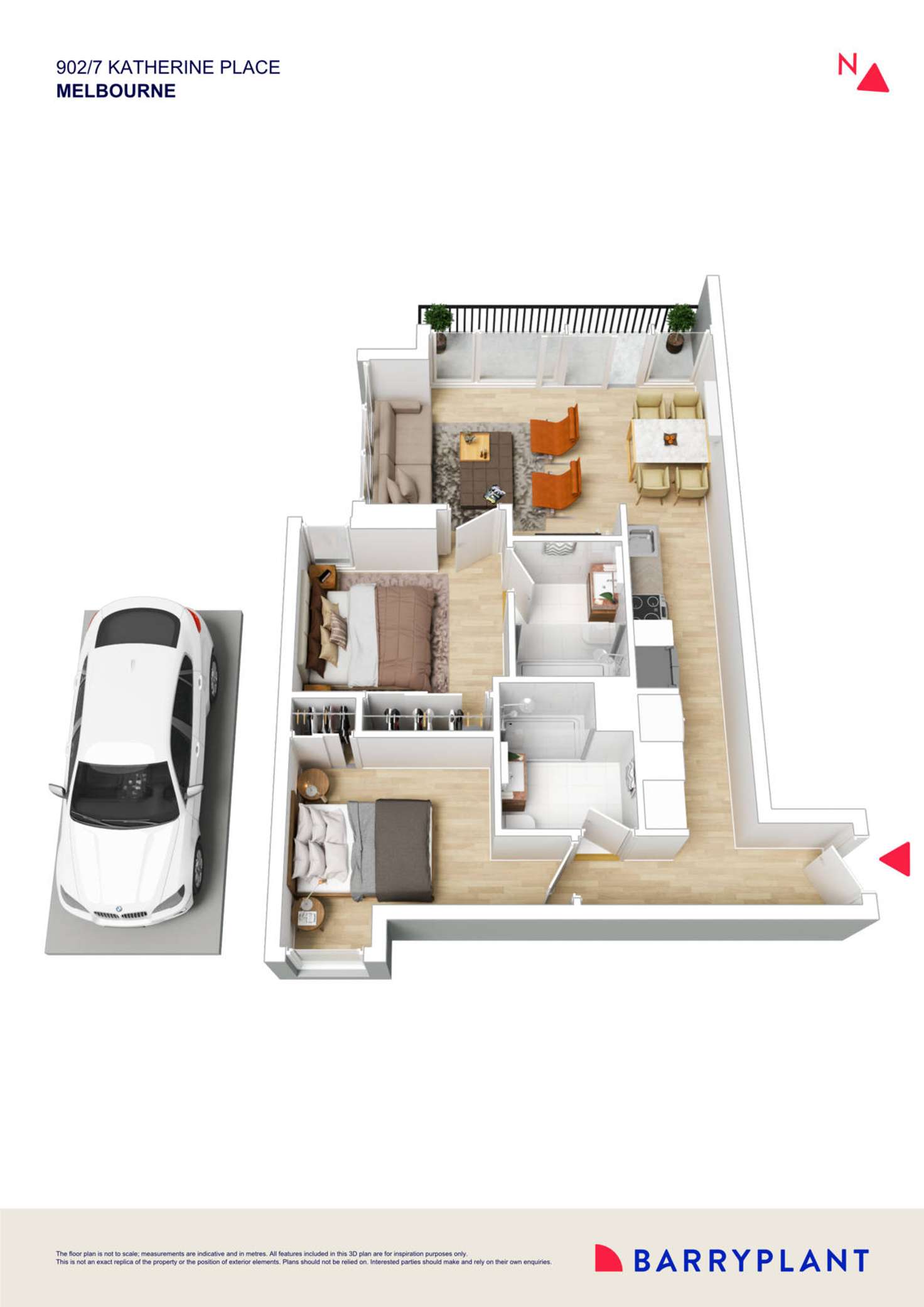 Floorplan of Homely apartment listing, 902/7 Katherine Place, Melbourne VIC 3000