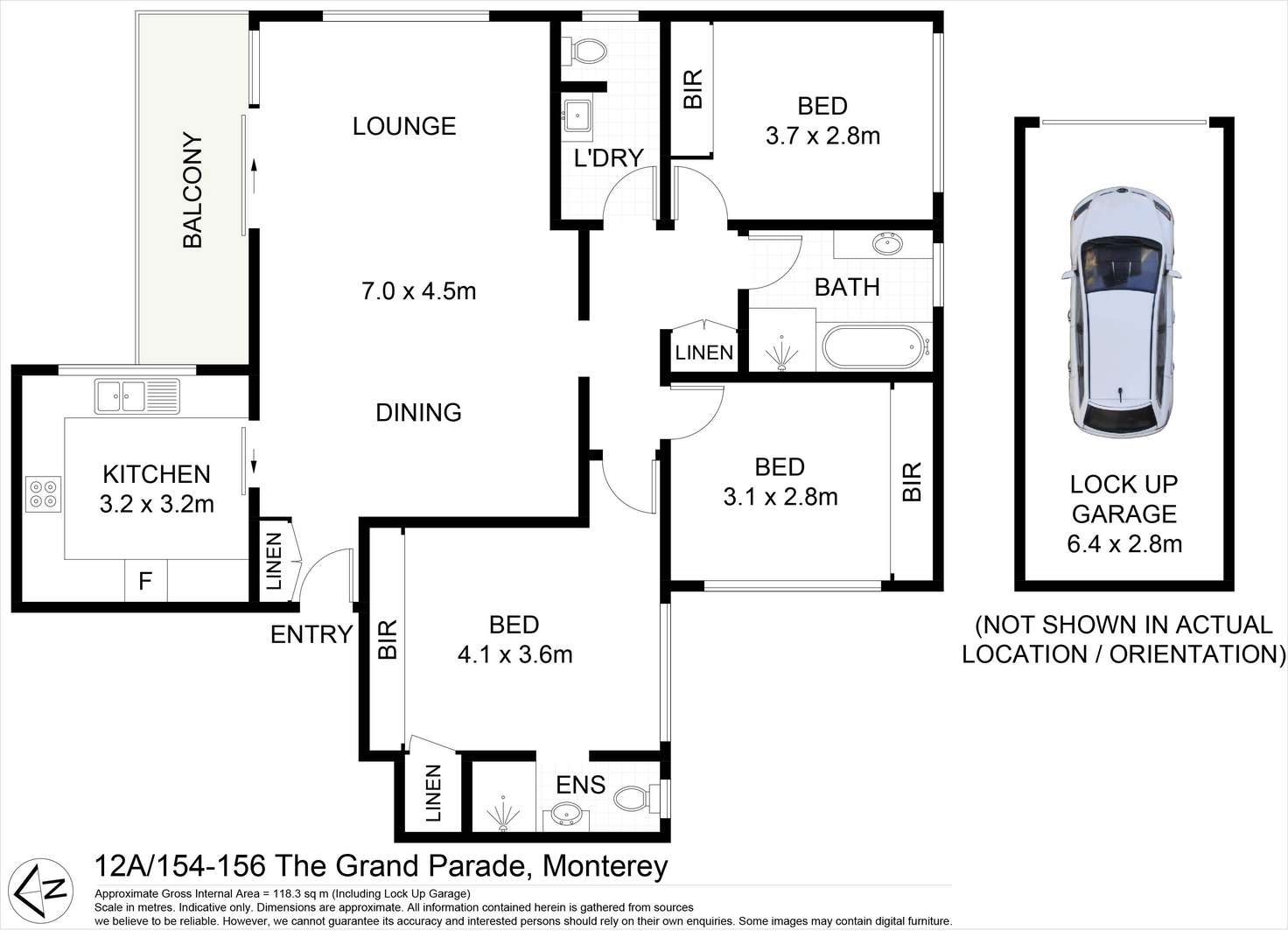 Floorplan of Homely apartment listing, 12A/154-156 The Grand Parade, Monterey NSW 2217