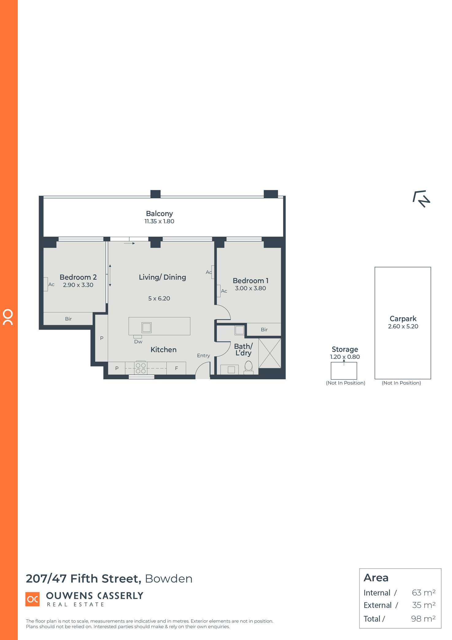 Floorplan of Homely apartment listing, 207/47 Fifth Street, Bowden SA 5007