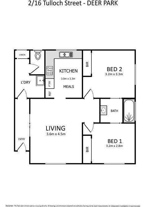 Floorplan of Homely unit listing, 2/16 Tulloch Street, Deer Park VIC 3023