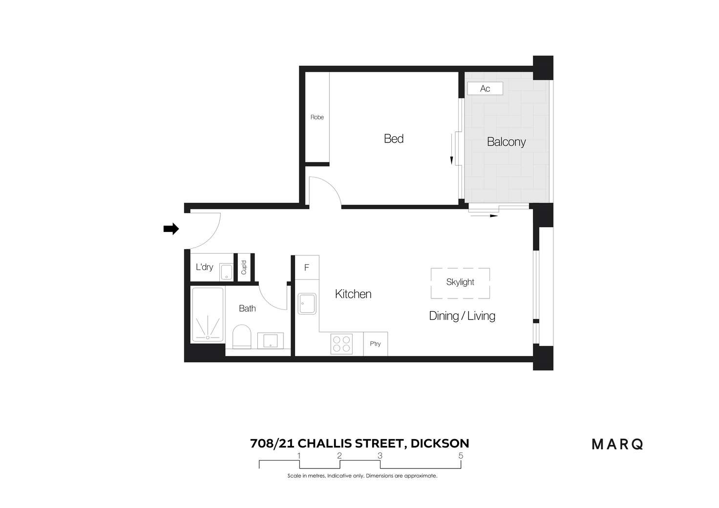 Floorplan of Homely apartment listing, 708/21 Challis Street, Dickson ACT 2602