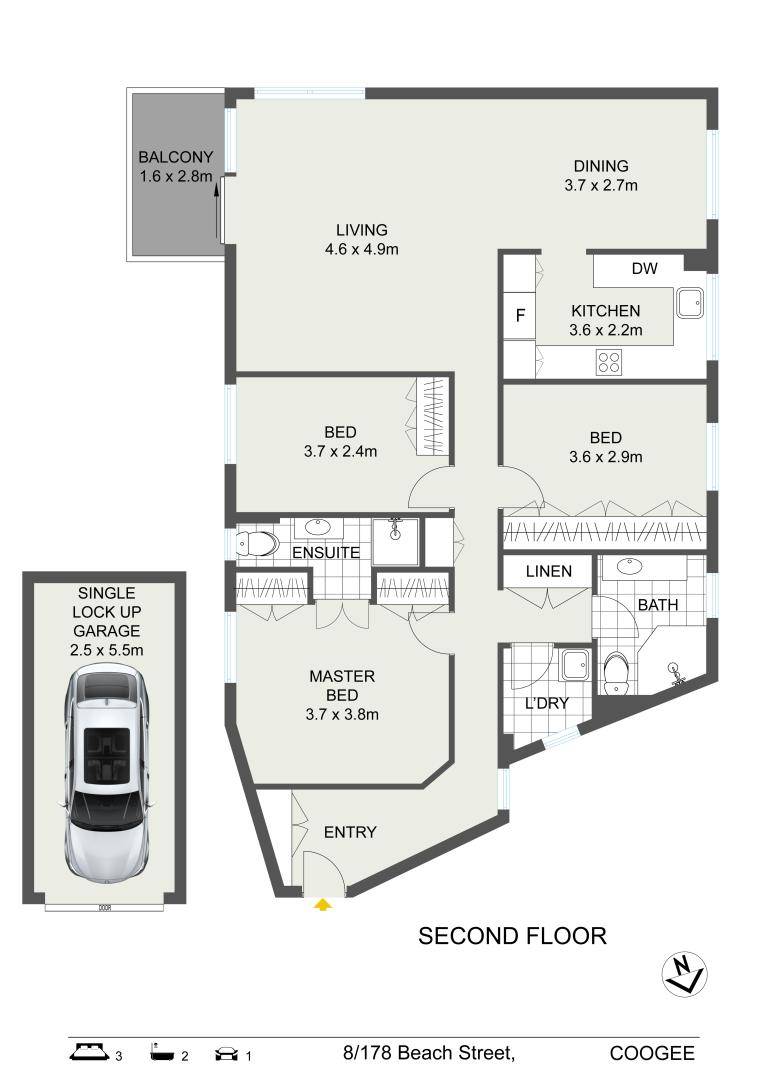 Floorplan of Homely apartment listing, 8/178 Beach Street, Coogee NSW 2034