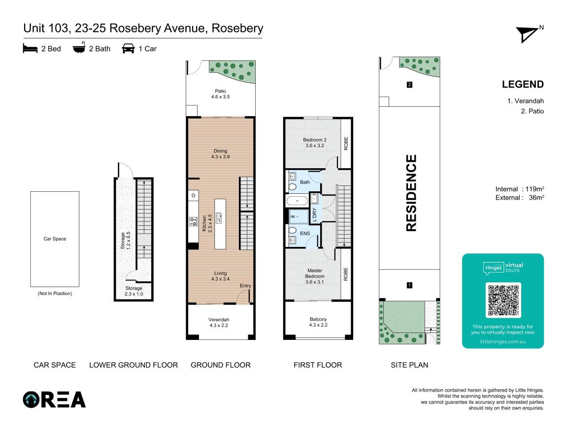Floorplan of Homely apartment listing, 103/23 Rosebery Avenue, Rosebery NSW 2018