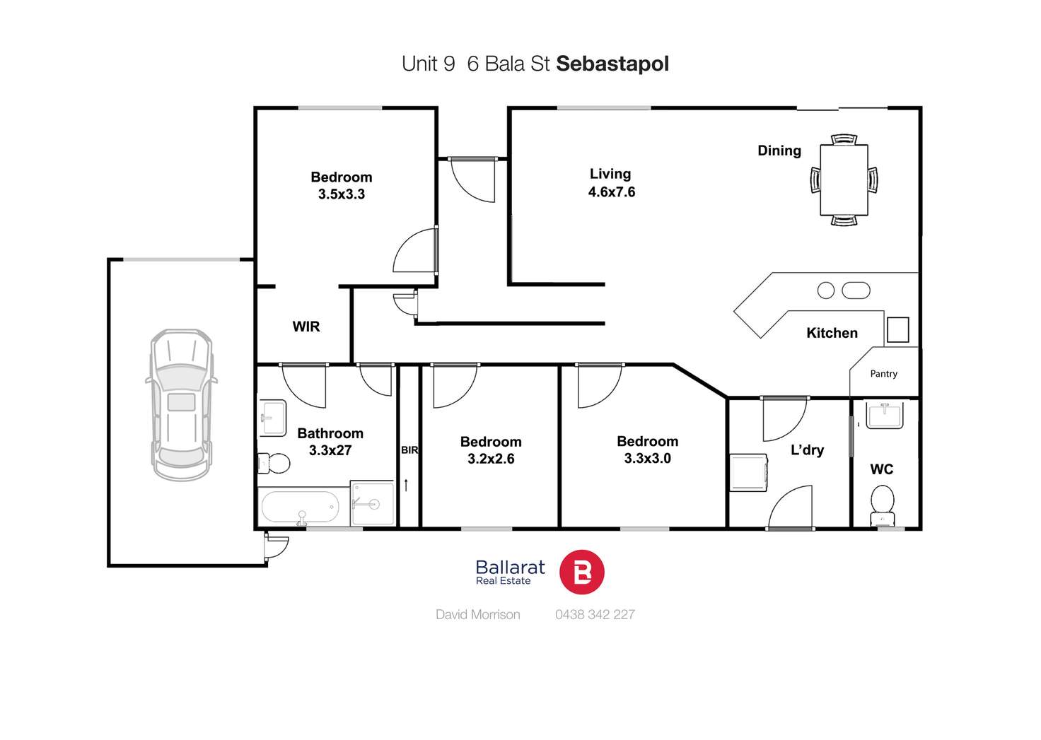 Floorplan of Homely townhouse listing, 9/6 Bala Street, Sebastopol VIC 3356