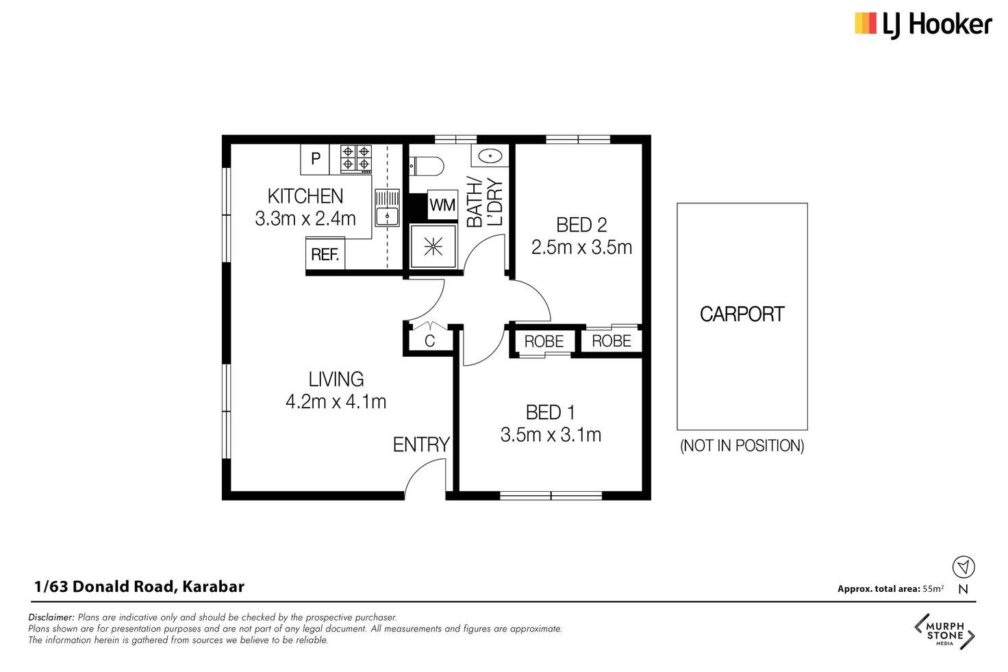 Floorplan of Homely unit listing, 1/63 Donald Road, Karabar NSW 2620