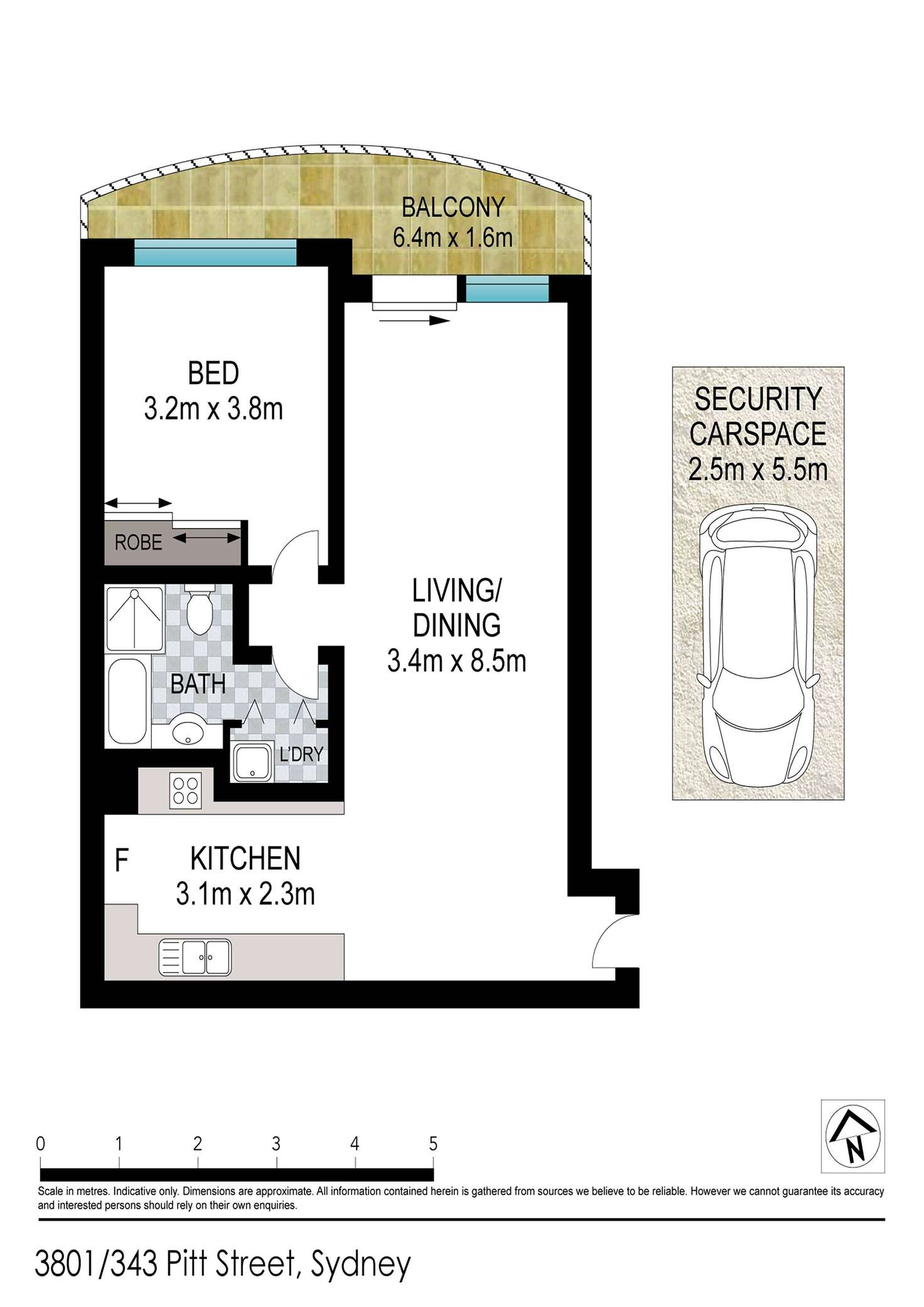 Floorplan of Homely apartment listing, Level 38/343 Pitt Street, Sydney NSW 2000
