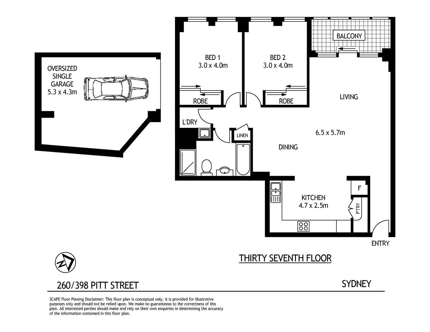 Floorplan of Homely apartment listing, 260/398-408 Pitt Street, Haymarket NSW 2000
