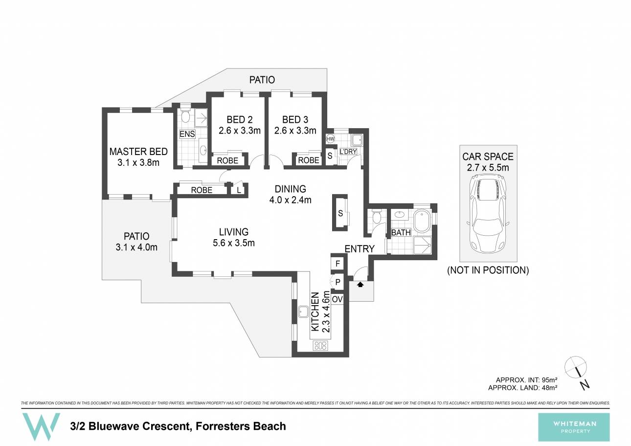 Floorplan of Homely unit listing, 3/2-12 Bluewave Crescent, Forresters Beach NSW 2260