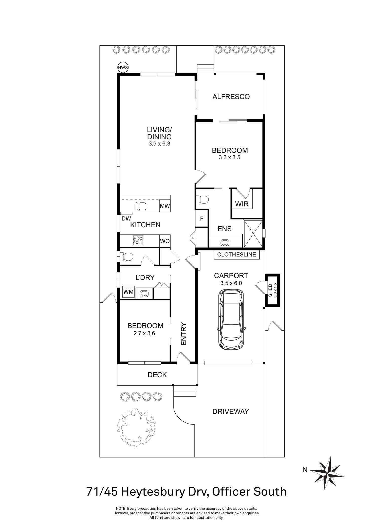 Floorplan of Homely villa listing, 71/45 Heytesbury Drive, Officer South VIC 3809