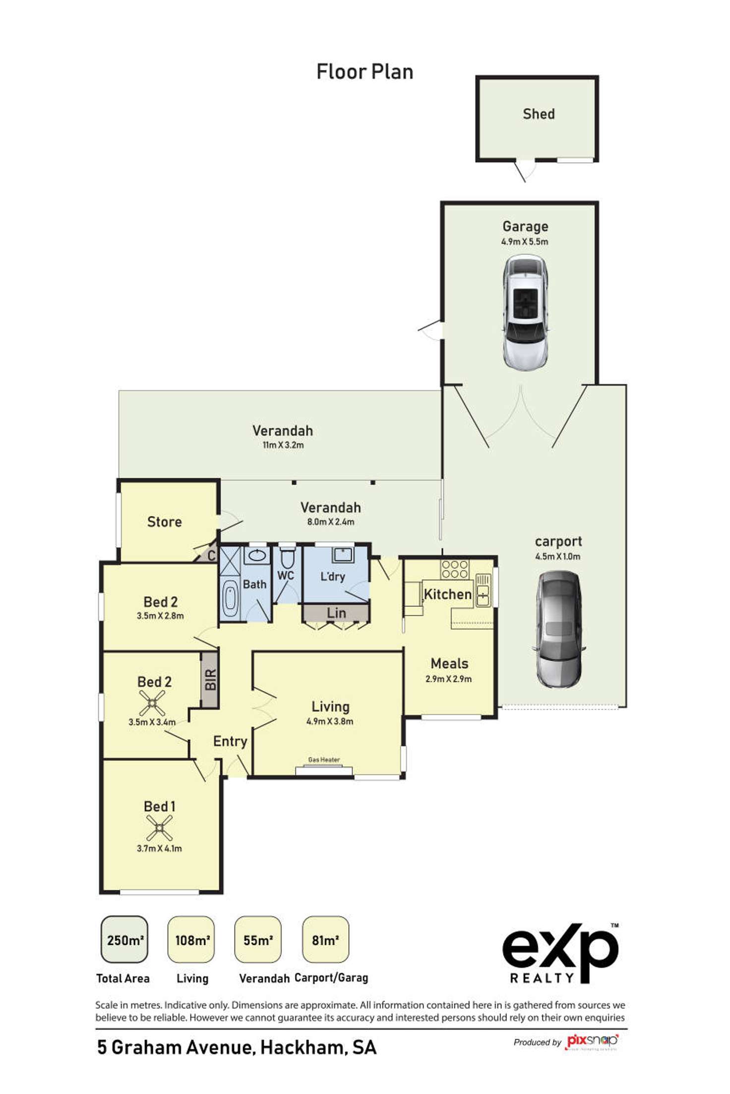 Floorplan of Homely house listing, 5 Graham Avenue, Hackham SA 5163