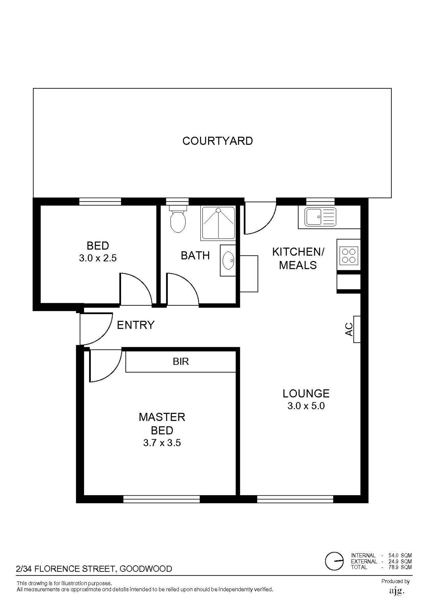 Floorplan of Homely unit listing, 2/34 Florence Street, Goodwood SA 5034