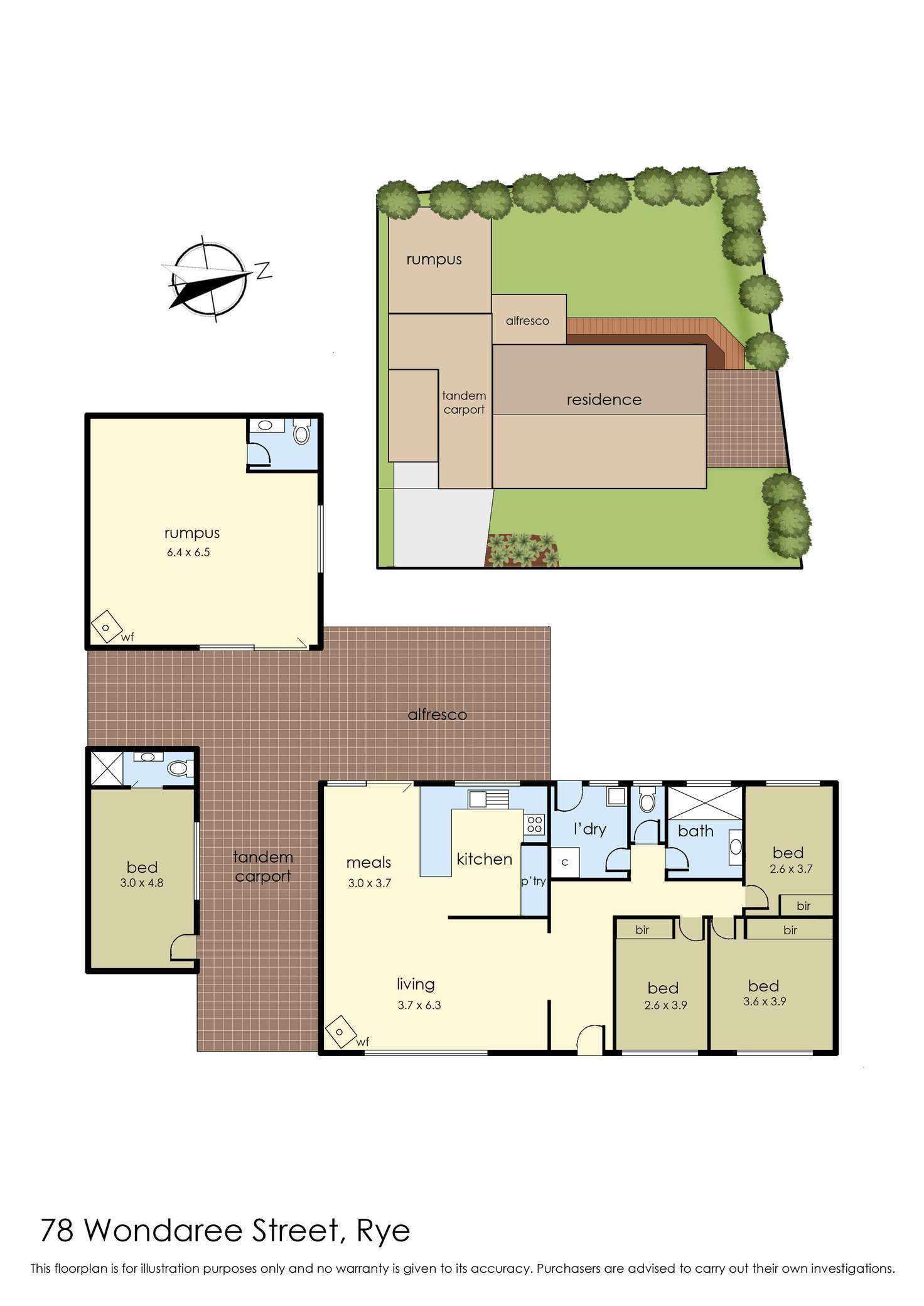 Floorplan of Homely house listing, 78 Wondaree Street, Rye VIC 3941