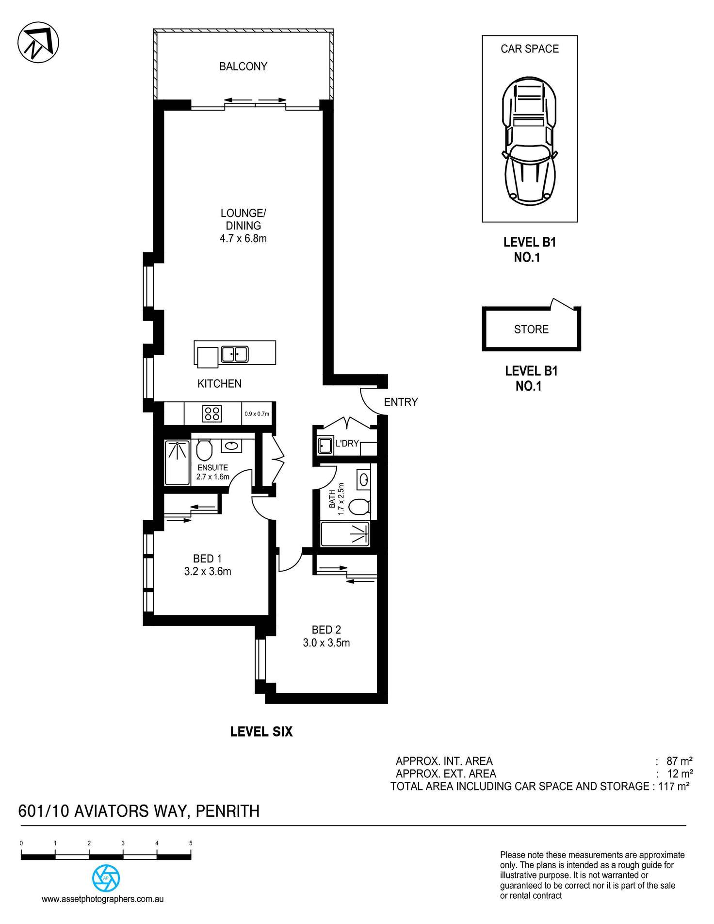 Floorplan of Homely apartment listing, 601/10 Aviators Way, Penrith NSW 2750