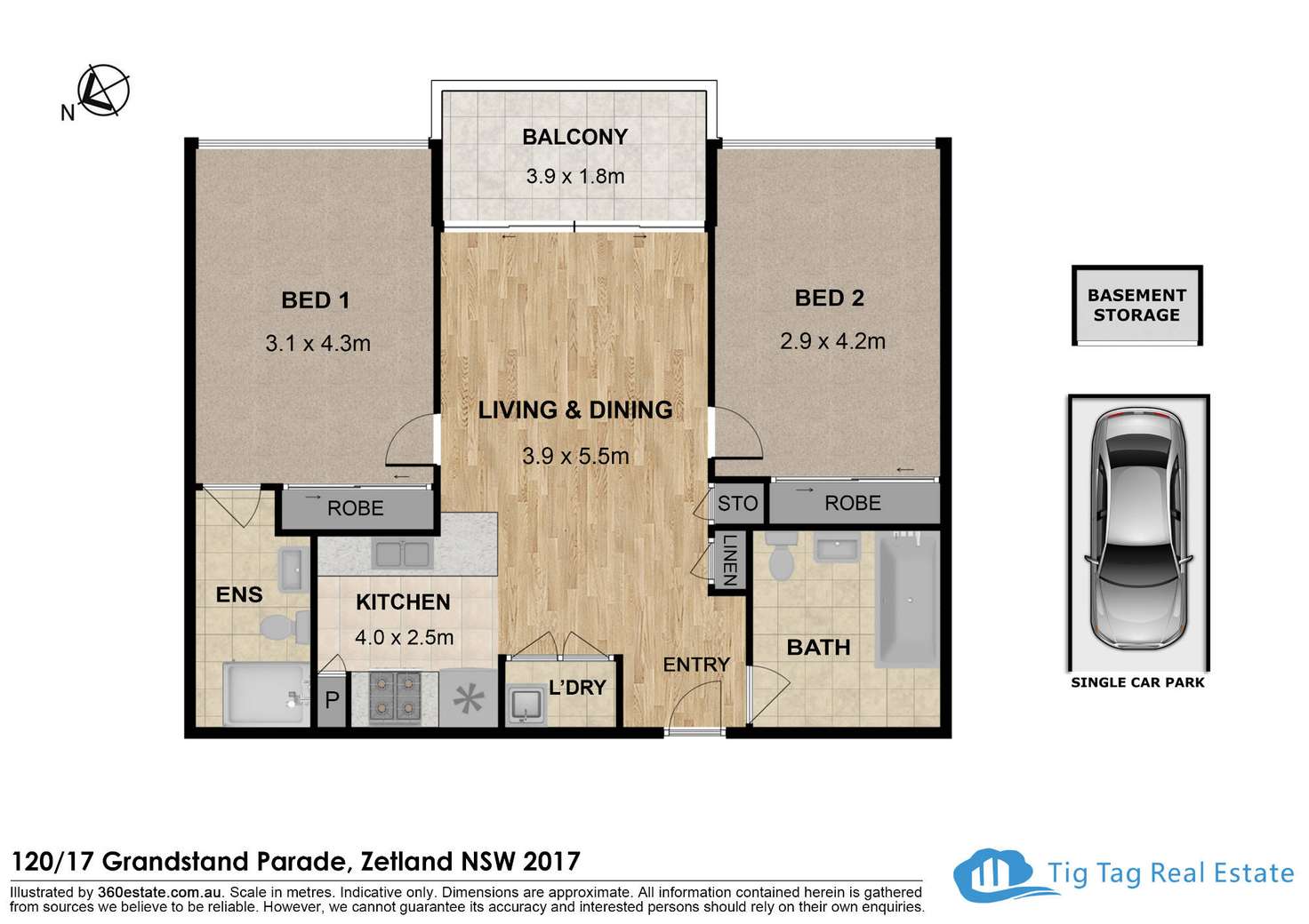 Floorplan of Homely apartment listing, 120/17 Grandstand Parade, Zetland NSW 2017