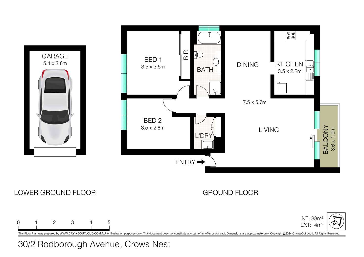 Floorplan of Homely apartment listing, 30/2 Rodborough Avenue, Crows Nest NSW 2065