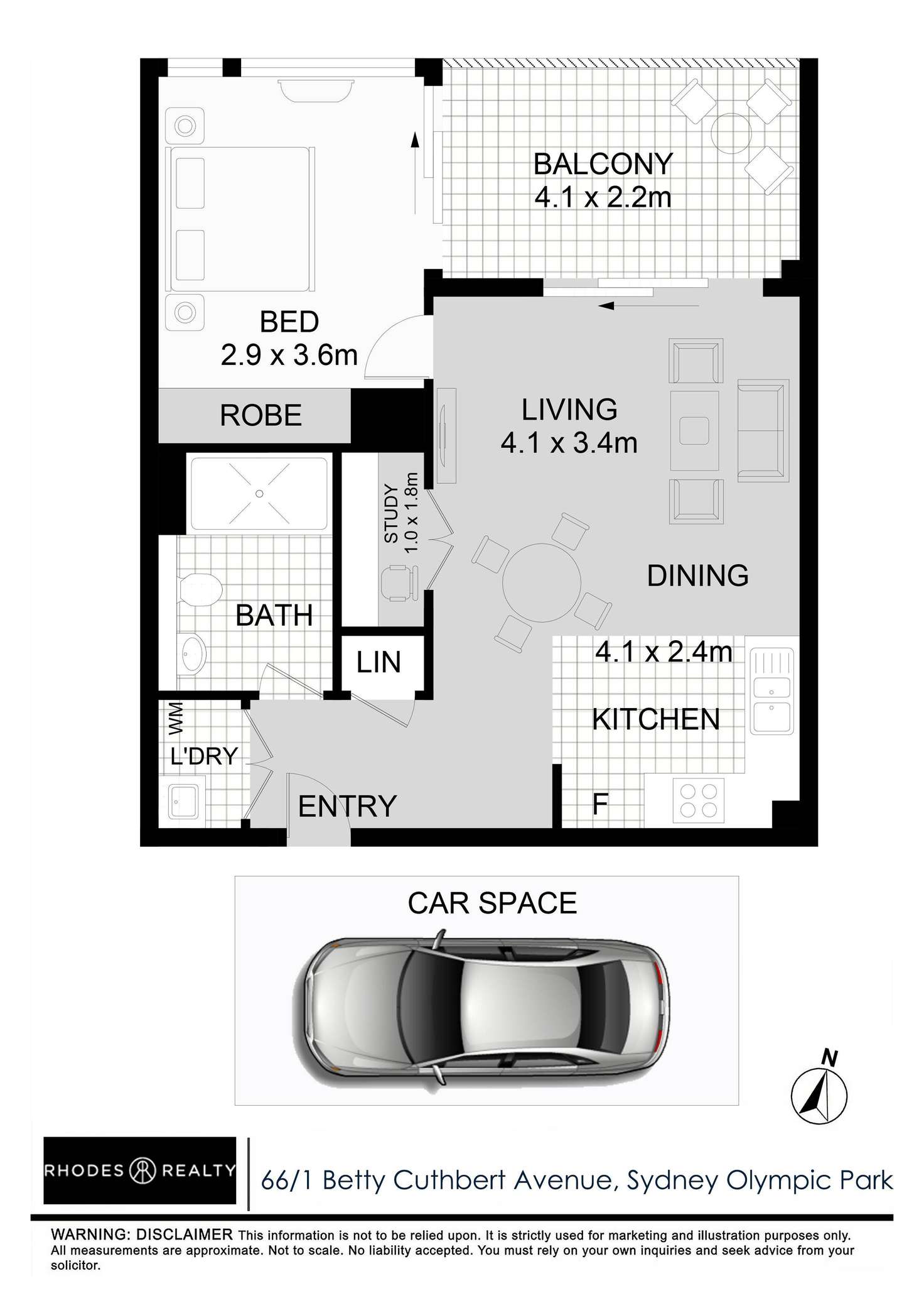 Floorplan of Homely apartment listing, 66/1C Betty Cuthbert Avenue, Sydney Olympic Park NSW 2127
