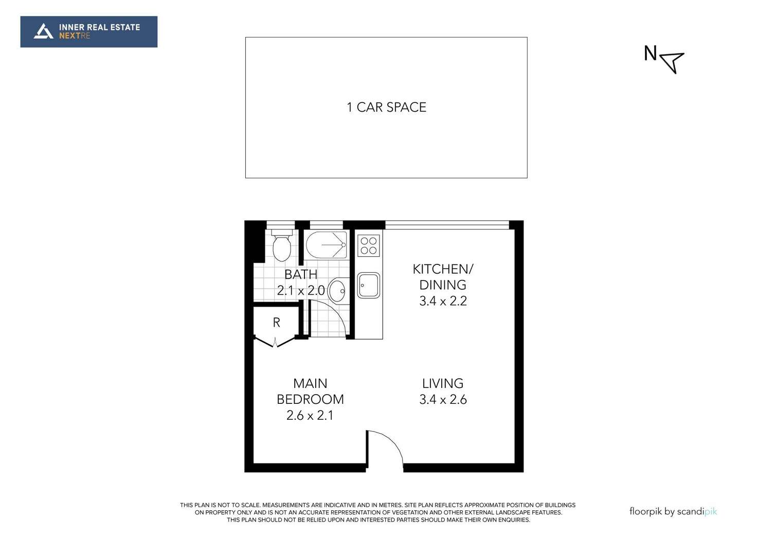 Floorplan of Homely studio listing, 24/116 Inkerman Street, St Kilda VIC 3182