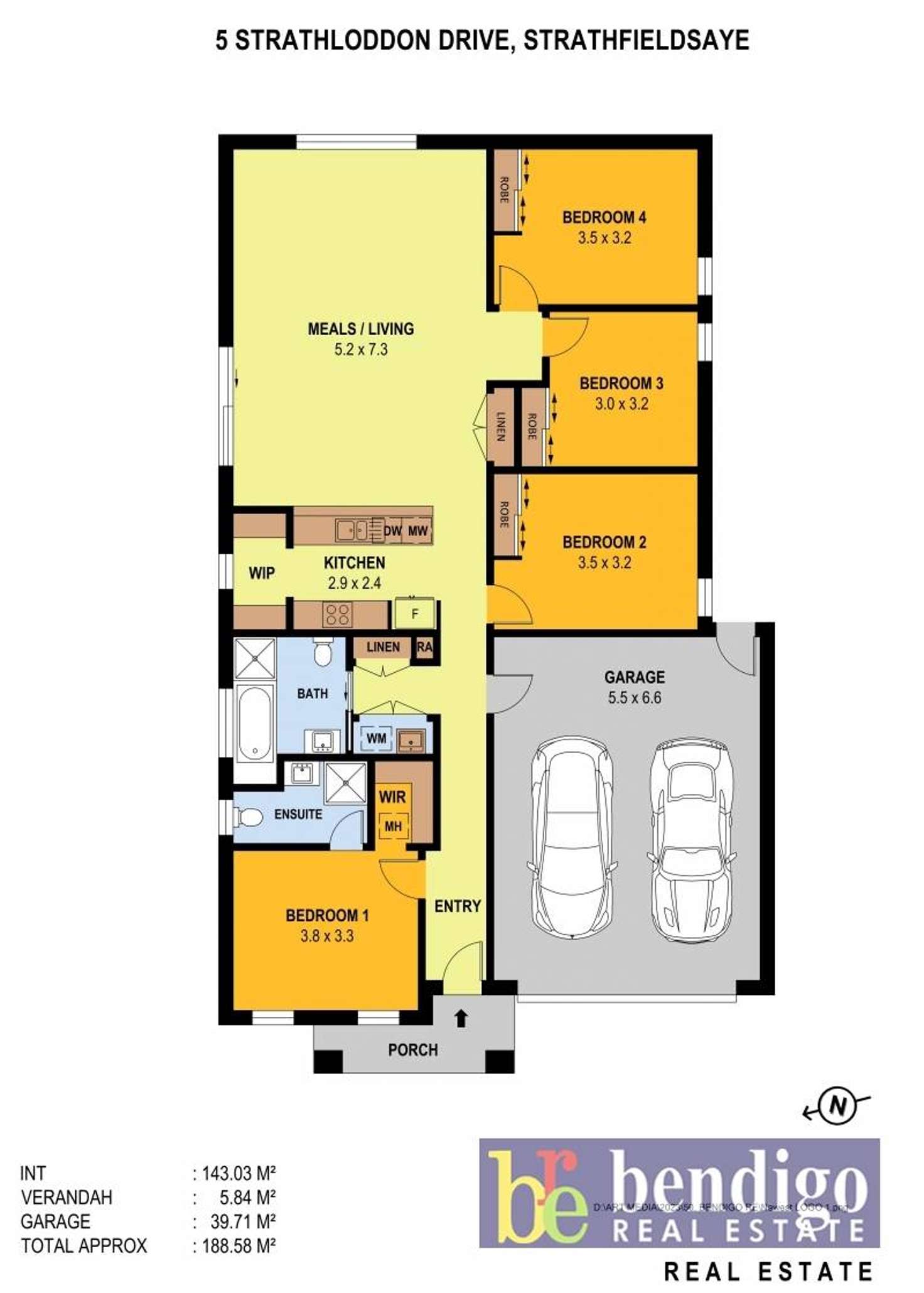 Floorplan of Homely house listing, 5 Strathloddon Drive, Strathfieldsaye VIC 3551