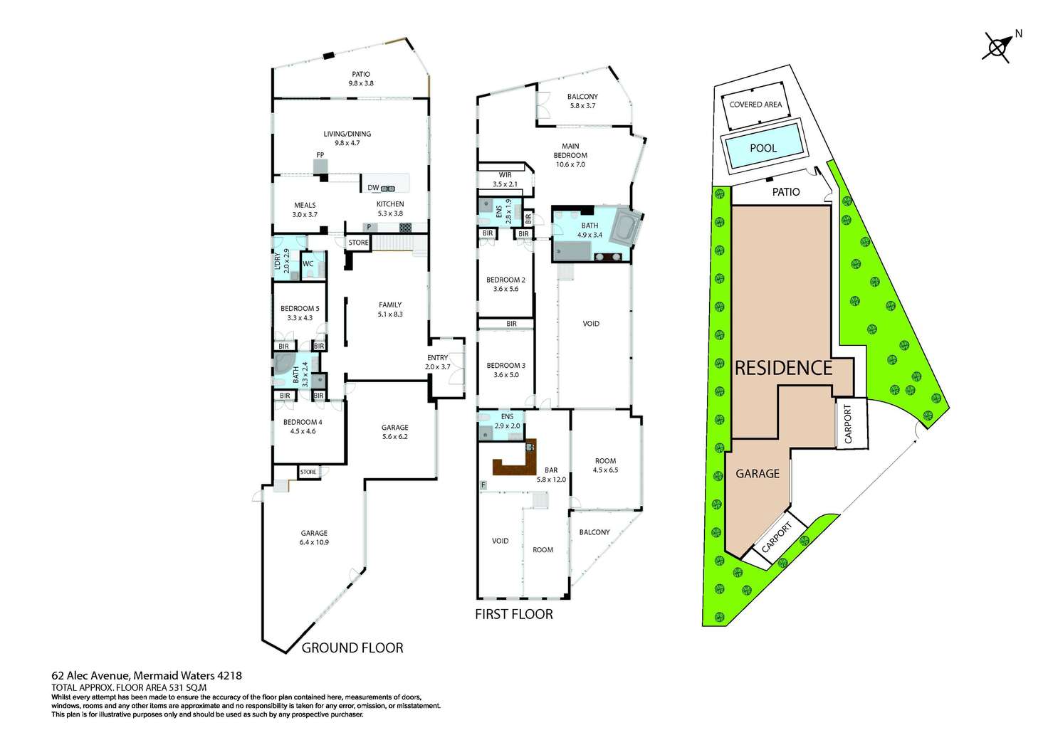 Floorplan of Homely house listing, 62 Alec Avenue, Mermaid Waters QLD 4218