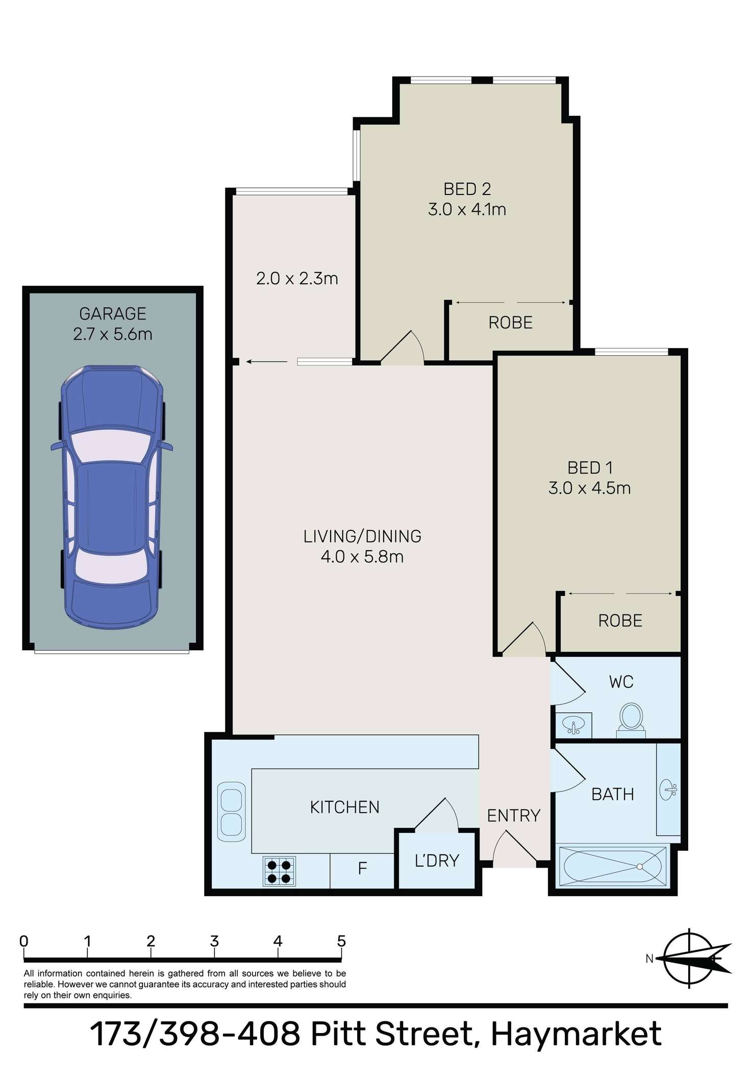 Floorplan of Homely apartment listing, 173/398-408 Pitt Street, Haymarket NSW 2000