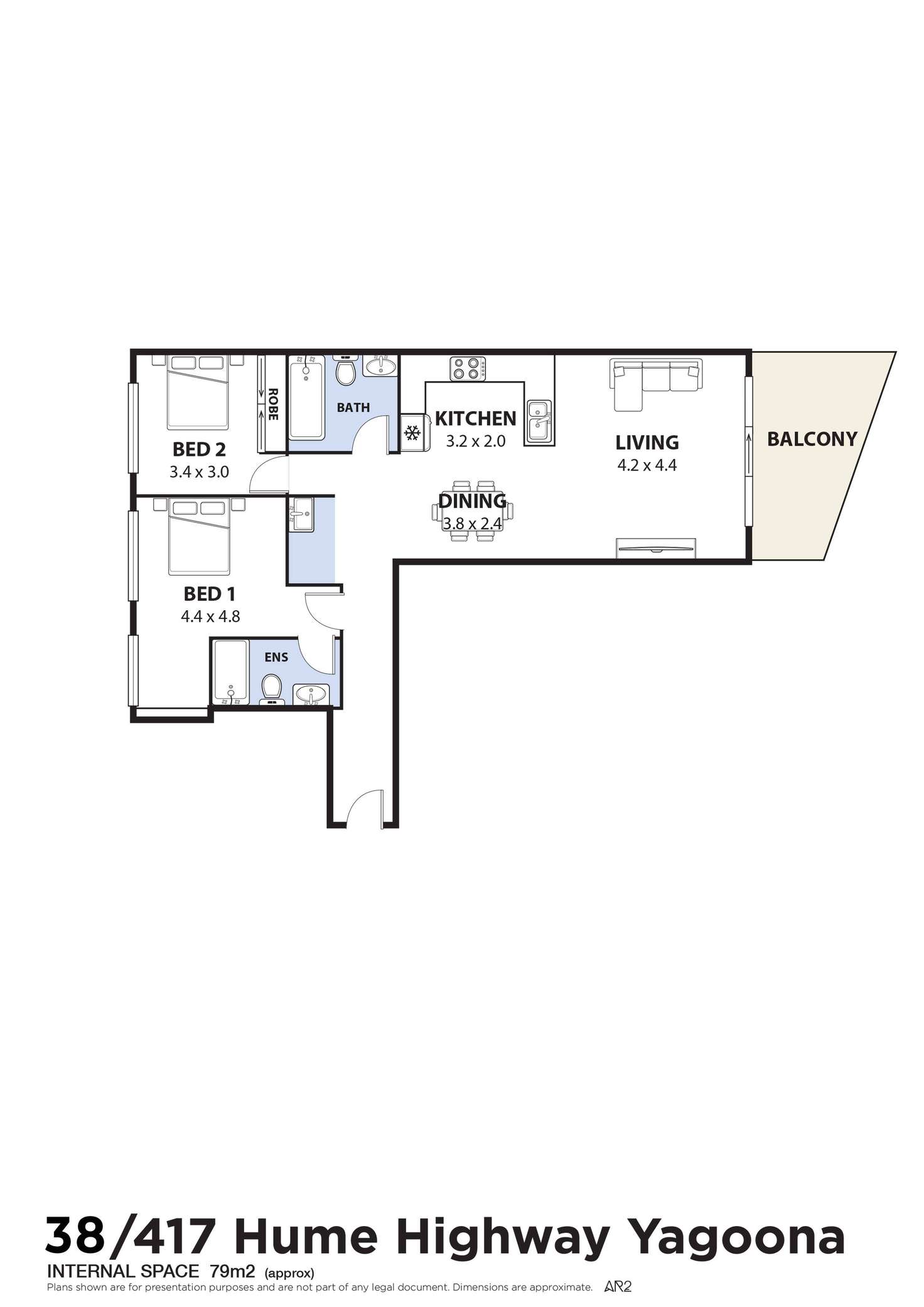 Floorplan of Homely unit listing, 38/417-423 Hume Highway, Yagoona NSW 2199