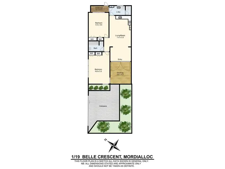 Floorplan of Homely townhouse listing, 1/19 Belle Crescent, Mordialloc VIC 3195