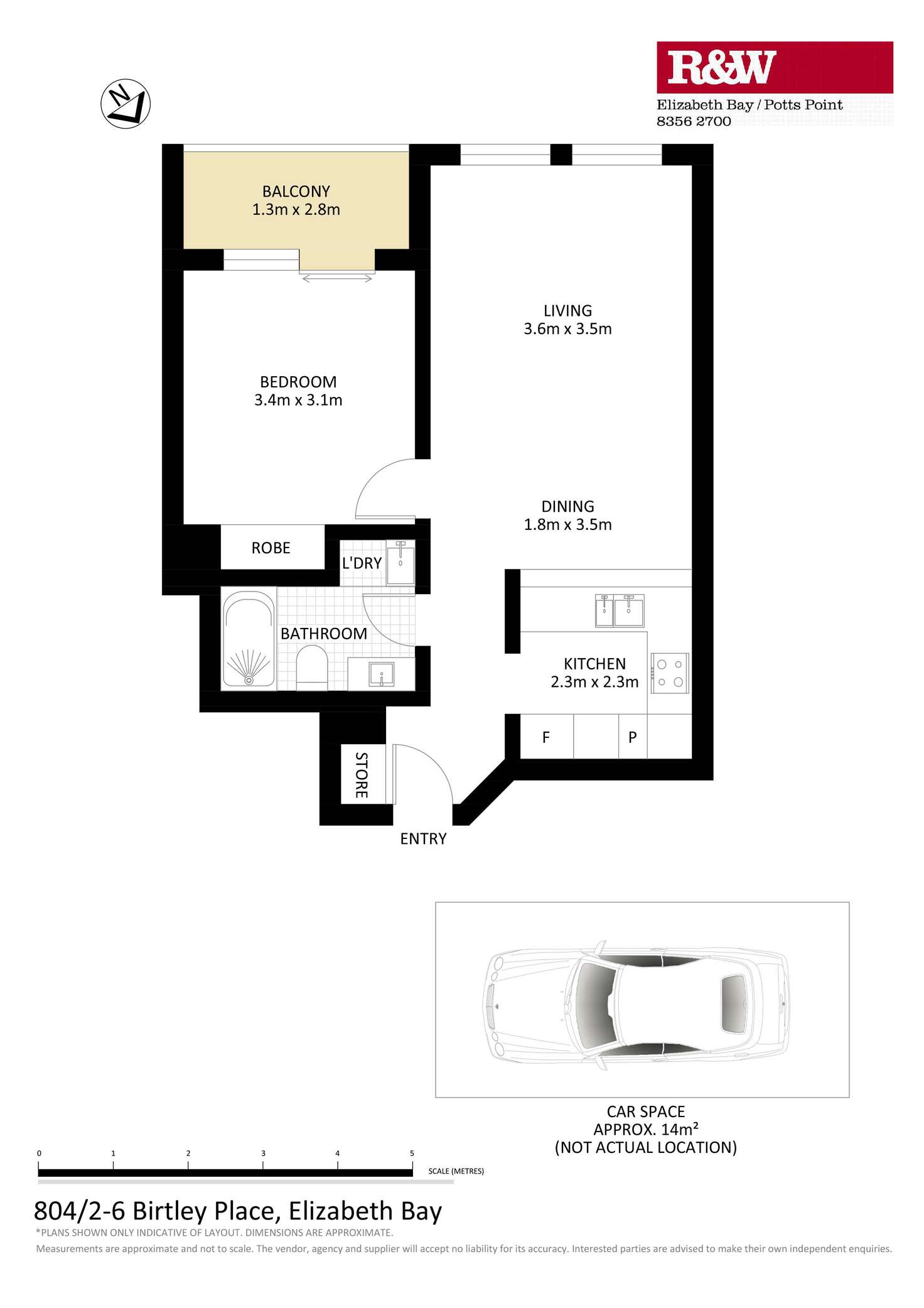 Floorplan of Homely apartment listing, 804/2-6 Birtley Place, Elizabeth Bay NSW 2011