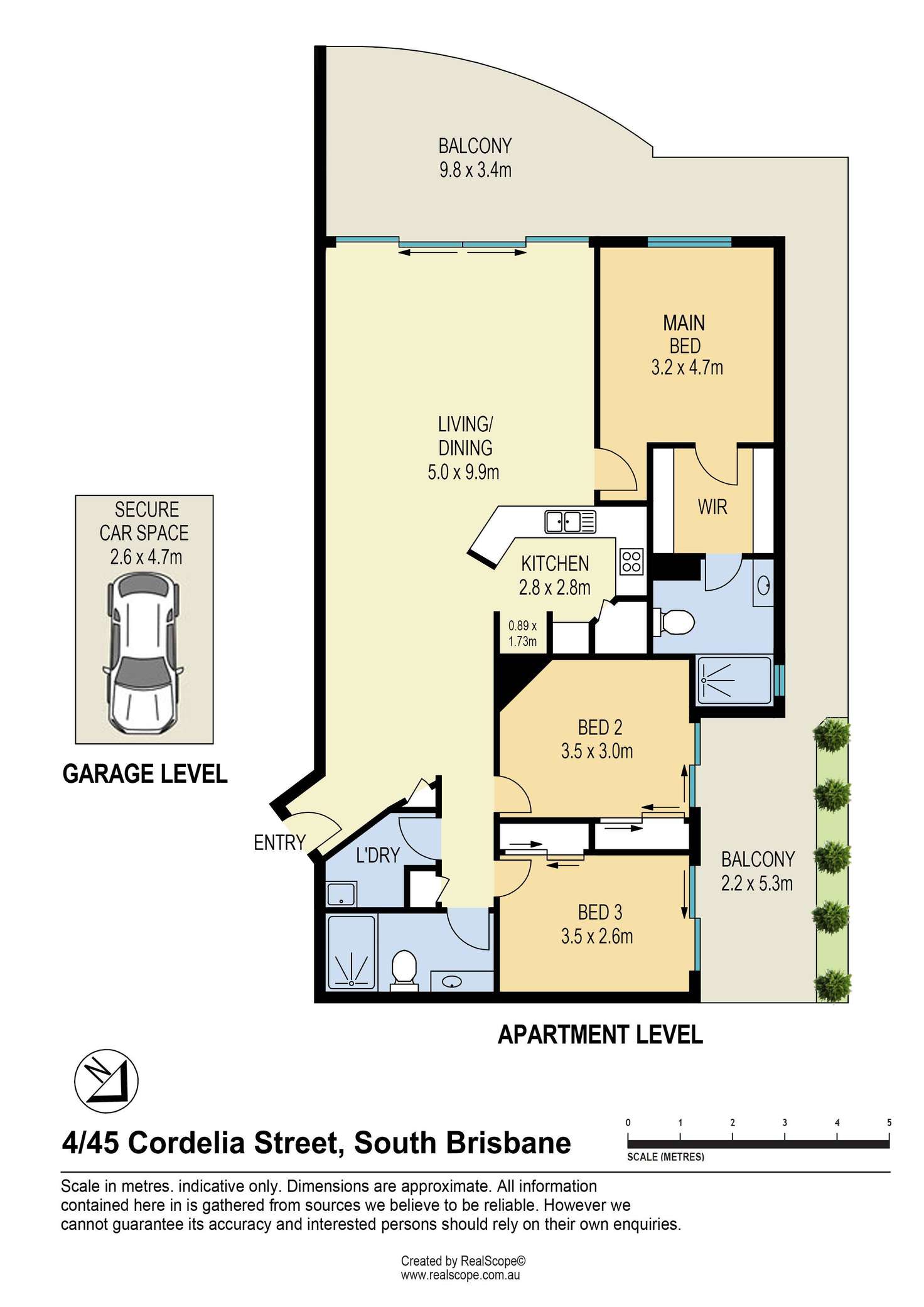 Floorplan of Homely unit listing, 4/45 Cordelia Street, South Brisbane QLD 4101