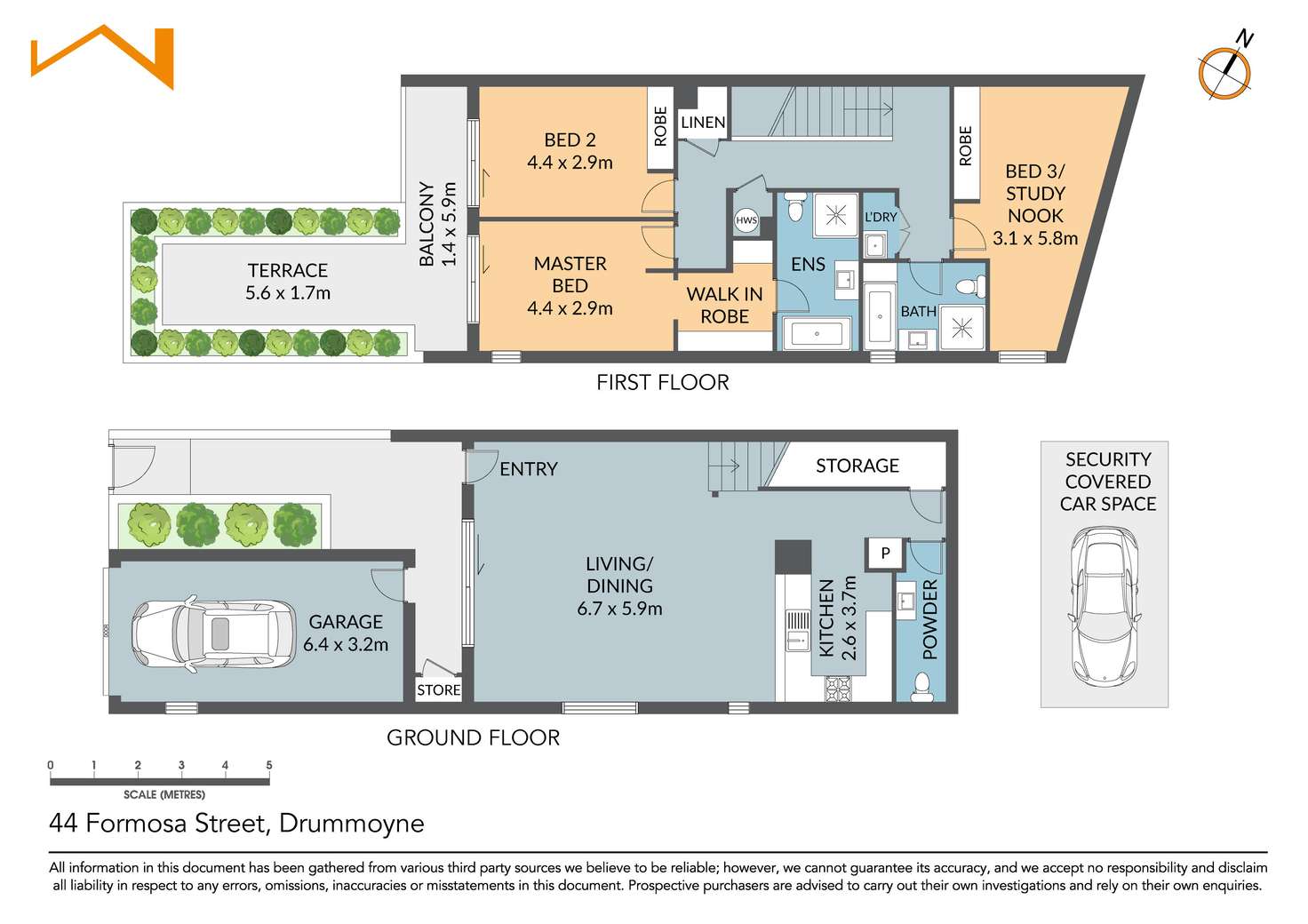 Floorplan of Homely townhouse listing, 44 Formosa Street, Drummoyne NSW 2047