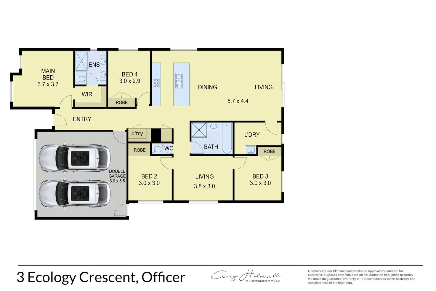 Floorplan of Homely house listing, 3 Ecology Crescent, Officer VIC 3809