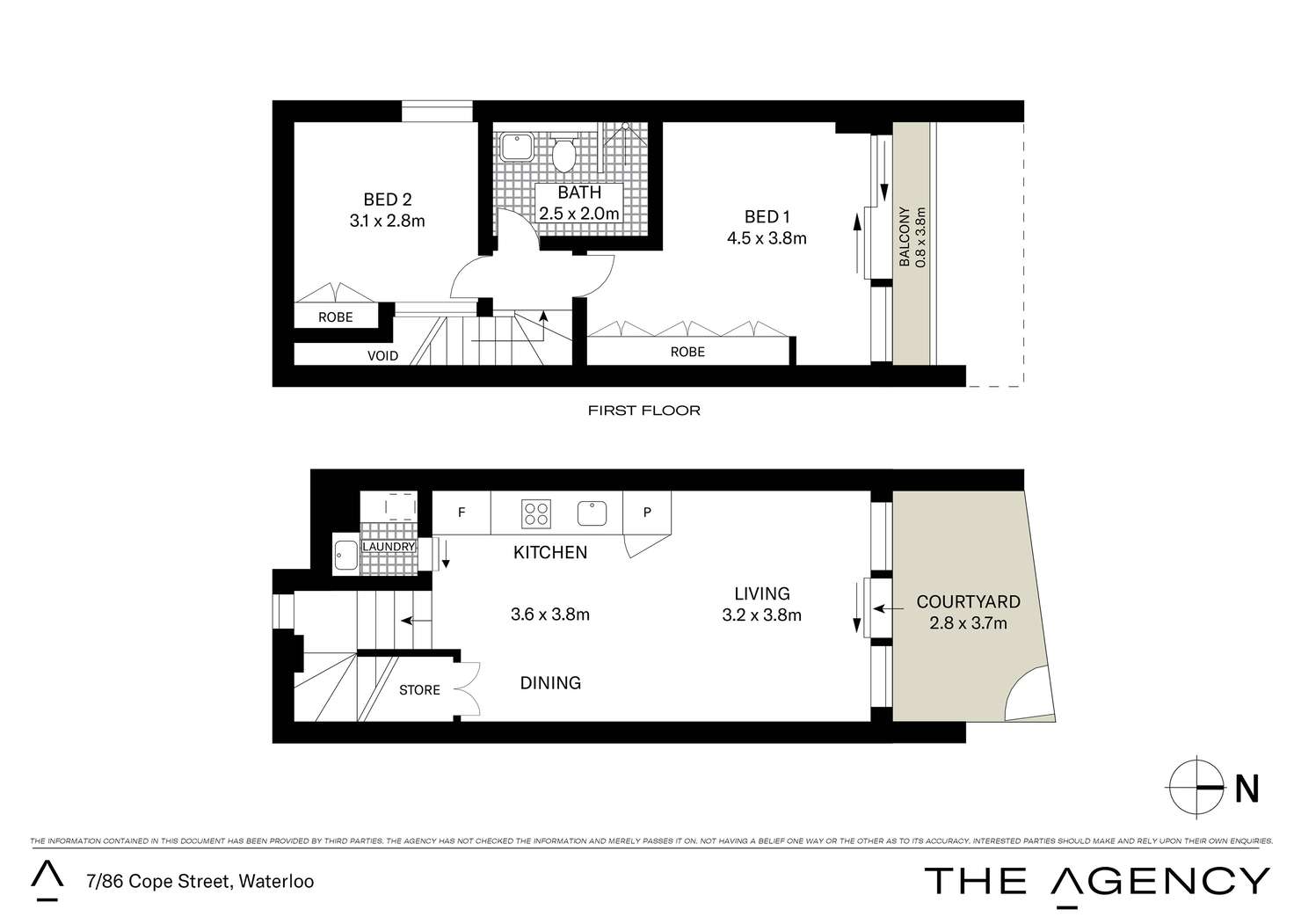 Floorplan of Homely apartment listing, 7/86 Cope Street, Waterloo NSW 2017