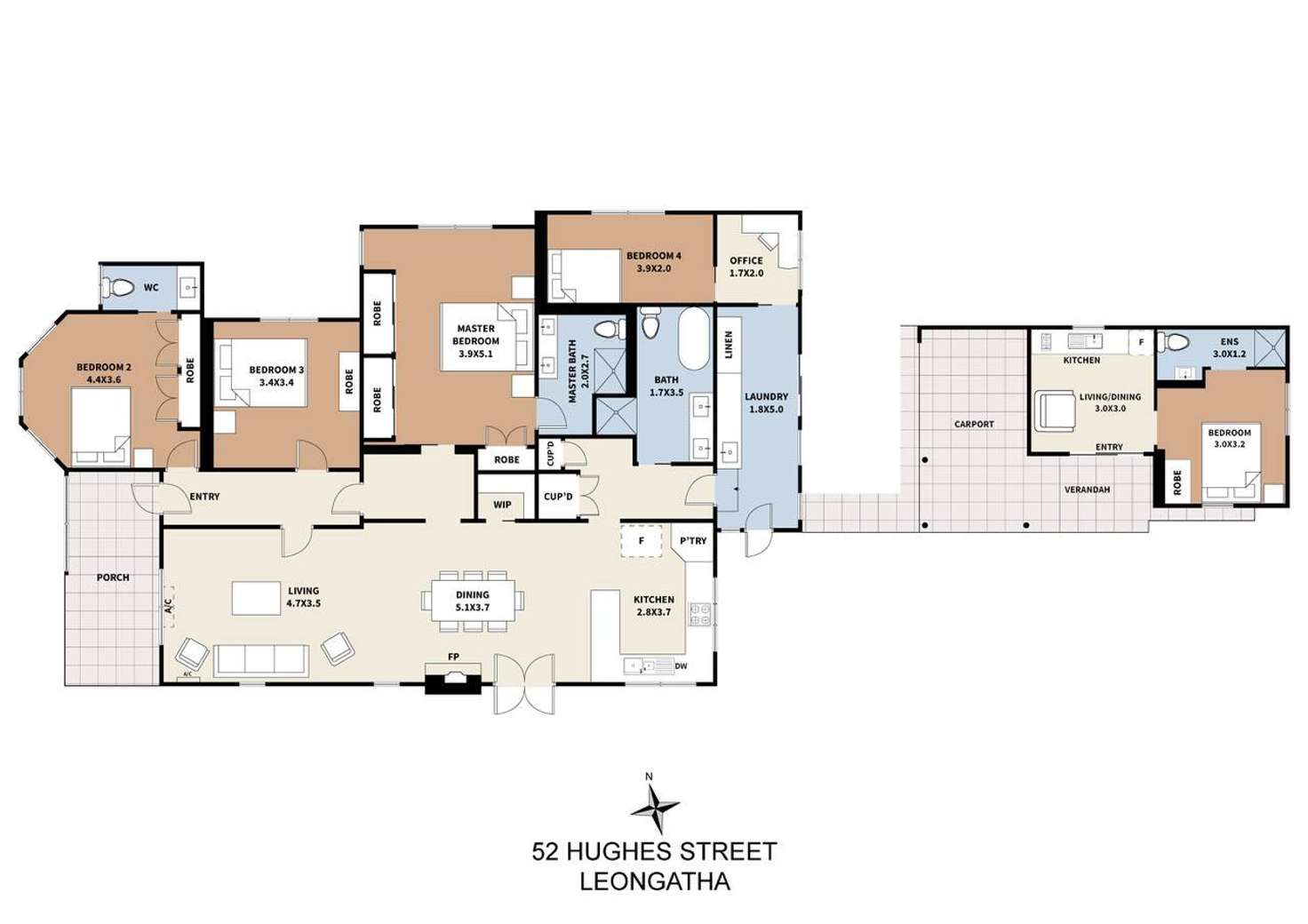 Floorplan of Homely lifestyle listing, 52 Hughes Street, Leongatha VIC 3953