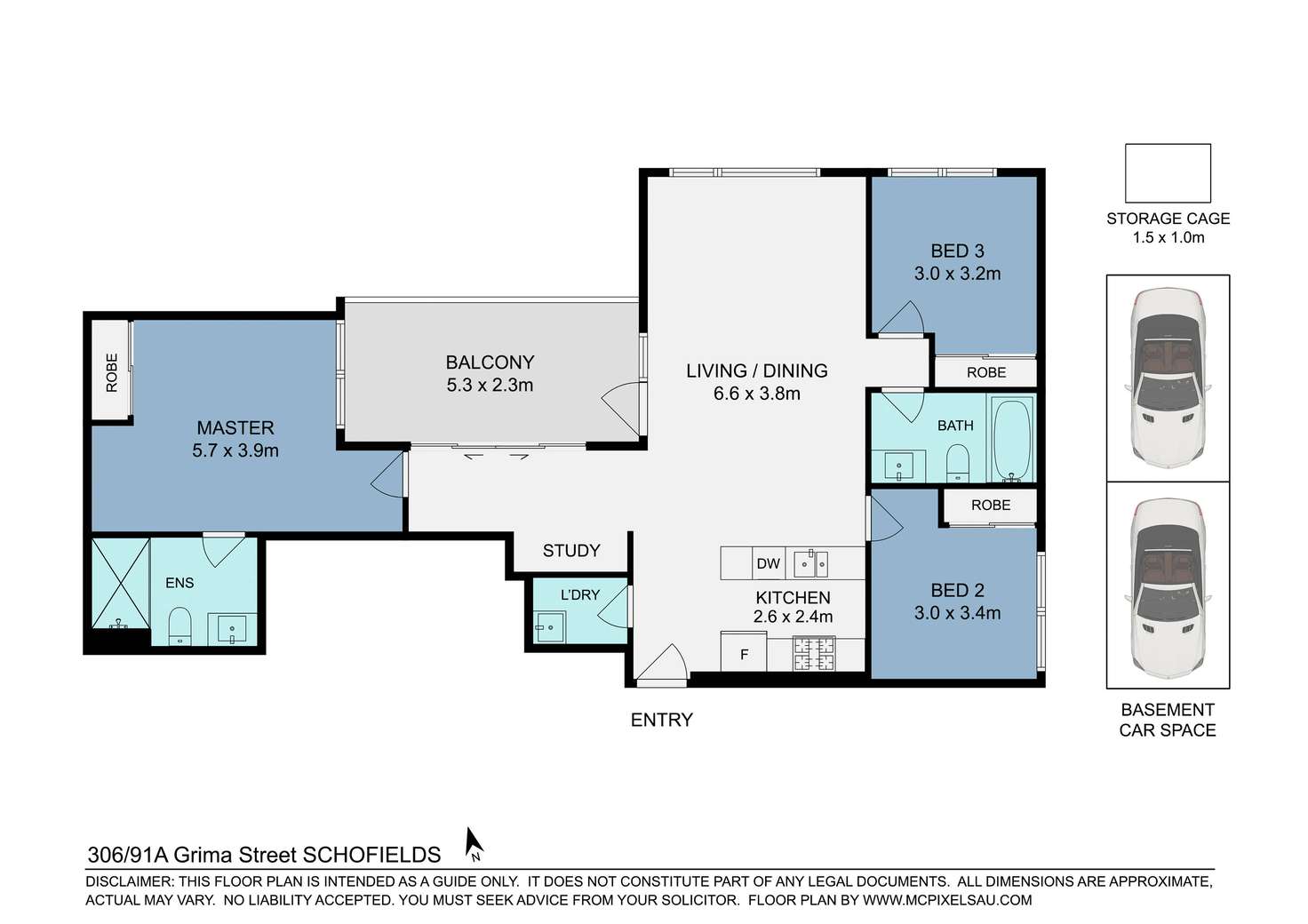 Floorplan of Homely apartment listing, 306/91A Grima Street, Schofields NSW 2762