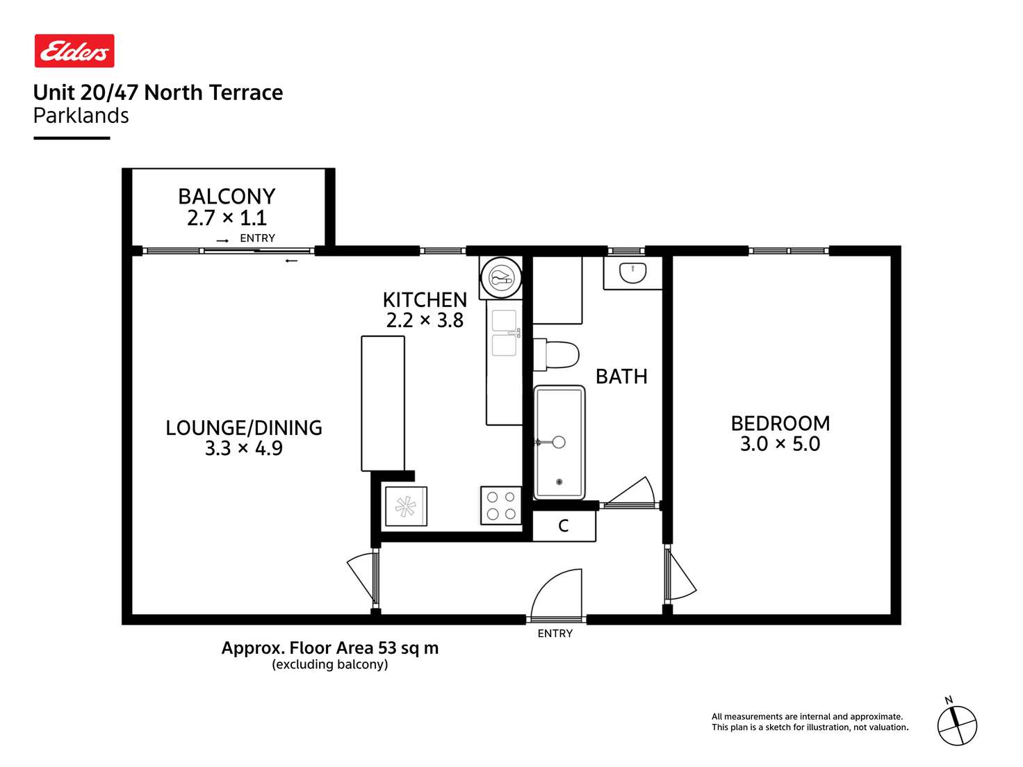 Floorplan of Homely unit listing, 20/47 North Terrace, Burnie TAS 7320