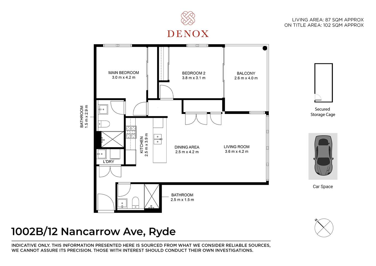 Floorplan of Homely apartment listing, 1002B/12 Nancarrow Avenue, Ryde NSW 2112